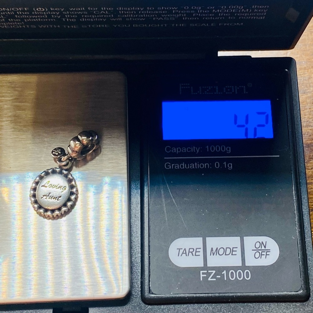 EUC Pandora 791277CZ Sterling Silver Loving Aunt Family Dangle Bead w/ Zirconia - Picture 7 of 7